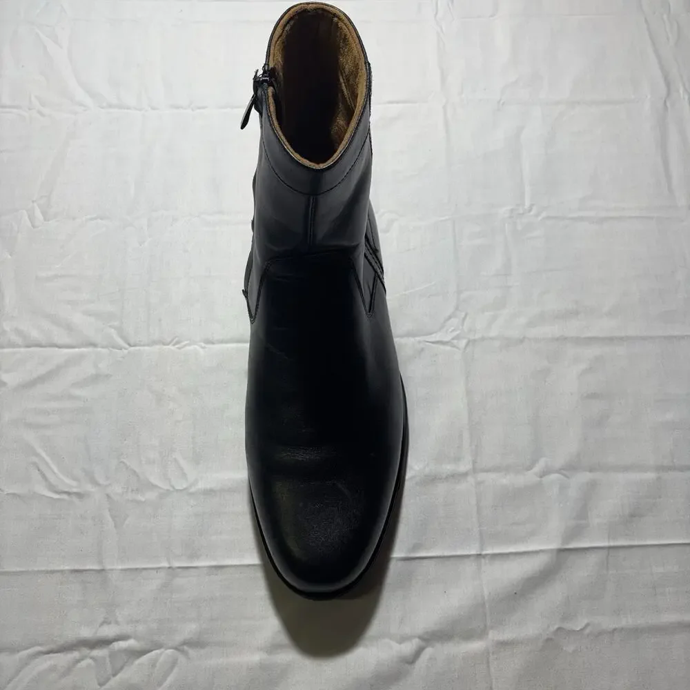 Florsheim 12140-001 Mens 11 D Black Leather Side Zip Dress Ankle Boots